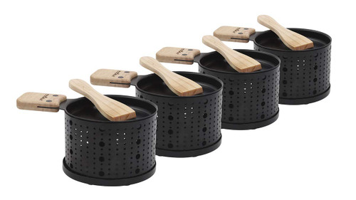 COOKUT Lumi Raclette Heated by Candle, Black, Set of 4
