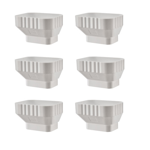 VYH 3x4 to 2x3 Gutter Downspout, Downspout to Downspout Adapter (White 6 Pack) VYH 3x4 to 2x3 Gutter Downspout, Downspout to Downspout Adapter (White 6 Pack)