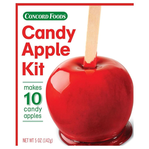 Concord Foods Candy Apple Kit – Classic Red Apples for Family Treats, Carnivals, Fairs, and Fundraisers – Includes Candy Apple Mix and 10 Sticks – Easy, Fun, and Delicious – 5 oz Box