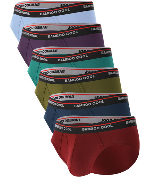 BAMBOO COOL Mens Breathable Soft Underwear Open-fly Classic Briefs, Tag-free, 6 Pack BAMBOO COOL Mens Breathable Soft Underwear Open-fly Classic Briefs, Tag-free, 6 Pack