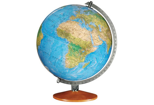 Replogle Illuminated World Globe with Stand, 12 Inch diamteter light up globe with 3-D Raised Relief Texture. Perfect for Children And Kid's Classroom and home Decor, Made In USA