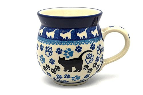 Polish Pottery Mug - 11 oz. Bubble - Boo Boo Kitty Polish Pottery Mug - 11 oz. Bubble - Boo Boo Kitty