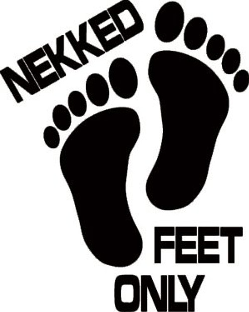 Nekked Feet Only - Naked Feet Only Boat Decal (Black)