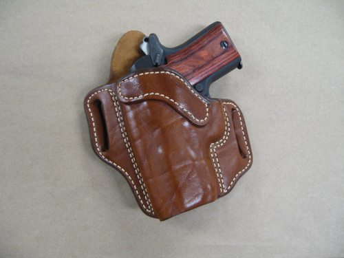 Azula OWB Leather 2 Slot Molded Pancake Belt Holster for Kimber Micro 9 9mm CCW TAN Left Hand