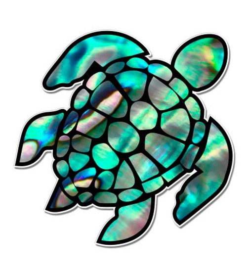 GT Graphics Sea Turtle Pearl Blue Green - 3" Vinyl Sticker - for Car Laptop I-Pad Phone Helmet Hard Hat - Waterproof Decal