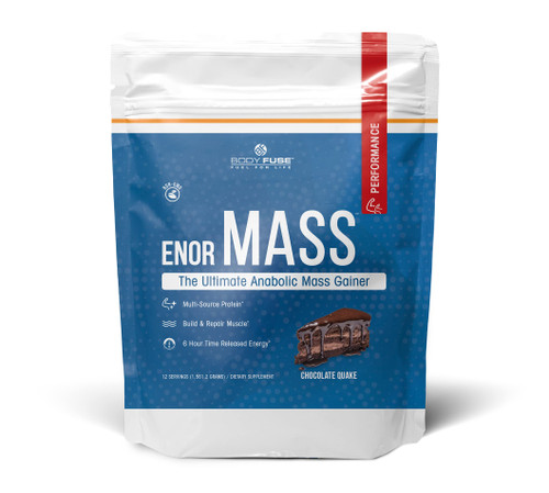Body Fuse EnorMass Chocolate Quake | Weight Gainer & Muscle Builder | 500 Cal per Serving