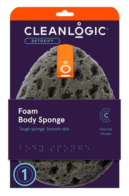 Clean Logic Charcoal Infused Sea Foam Body Sponge (Pack of 3)