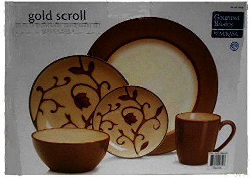 Mikasa Dinnerware Set Gold Scroll 20 Piece Set Mikasa Dinnerware Set Gold Scroll 20 Piece Set