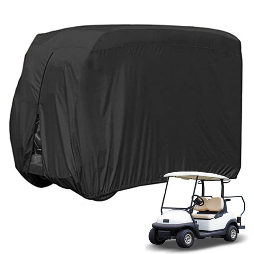FLYMEI 2 Passenger Golf Cart Covers, Waterproof Outdoor Golf Cart Cover for EZ GO Club Car Yamaha Golf Carts, Dustproof 2 Seat Club Car Cover Golf Cart Seat Covers, 95"L x 48"W x 66"H, Black