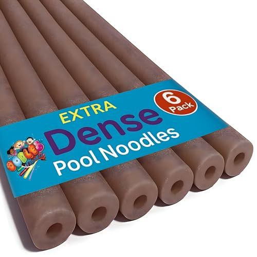 Oodles of Noodles Deluxe Foam Pool Noodles - Pack of 6 - approx. 48 inch x 2.5 inch Hollow Core Foam Tube | Extra Dense, Durable, Buoyant Swim Noodles for Pool, Beach, Crafts, DIY Projects, Insulation