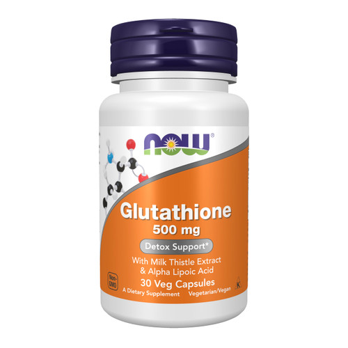 NOW Foods Supplements, Glutathione 500 mg, With Milk Thistle Extract & Alpha Lipoic Acid, Free Radical Neutralizer*, 30 Veg Capsules