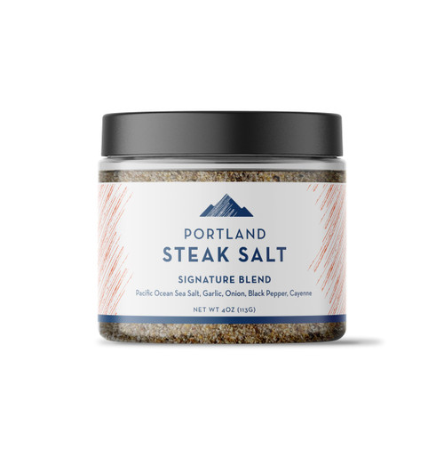Portland Salt Co. Steak Salt & Spice Blend – SPG Seasoning - Savory Mix of Sea Salt, Pepper & Garlic - Signature All-Purpose Gourmet Rub - Non-GMO, 4 Oz (Pack of 1)