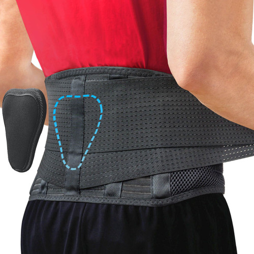 Sparthos Lumbar Support Belt - Immediate Relief from Back Pain, Sciatica, Herniated Disc - Adjustable Lower Back Waist Brace +Lumbar Pad - For Men & Women, Fits 63–73″ Waist (XXX-Large, Check Sizing)
