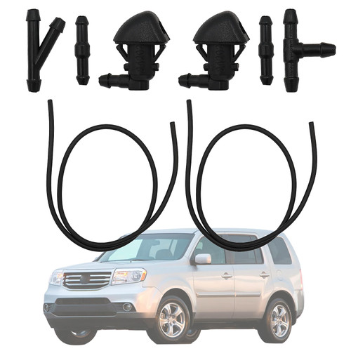 Pack of 2 Wiper Washer Nozzles Compatible with Honda Pilot 2009 2010 2011 2012 2013 2014 2015 Front Windshield Washer Fluid Jet Nozzle Replaces 76810-SZA-A01ZA