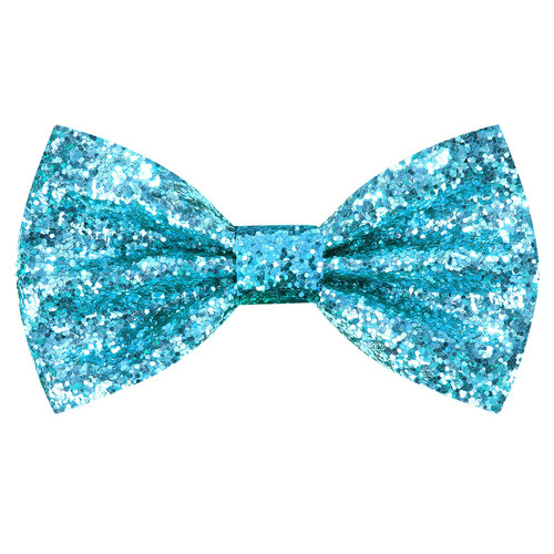Neptniopllab Sparkling Glitter Men's Pre-Tied Bow Tie Shiny Sequins Bowtie for Banquet Carnival Party Christmas Fancy Dress (Light Blue)