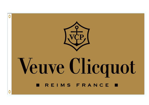 YERCHIC Veuve Flag 3x5ft Clicquot Banner for Garage Indoor Outdoor Champagne Wine Bar Advertising Liquor Store Man Cave Wall Decoration
