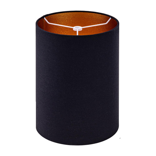 Wellmet BlackGold 8"x 8"x11" Lampshade, No Assembly Required, Classic Modern Lamp Shade for Table Lamp, Bedside Lamp, Floor Lamp, Fabric Drum Lampshade, Spider Fitter