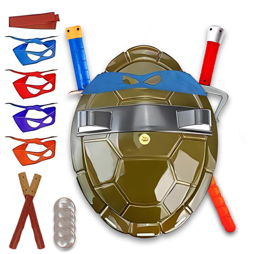 oyeftp 20Pcs Turtle Shell Costume Set, Role Playing Cartoon Halloween Costume Party, Turtle Shell Costume with Toys, Backpack and Eye Mask, Carnival Halloween Birthday Party Favors for Boys Girl