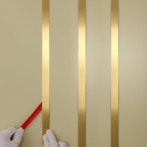 Gold Metalized Brushed Finish Molding Trim, Peel and Stick Strip for Mirror Frame, Wall, Fireplace and Home DIY Decoration (32.8 ft x 1.6 inch)