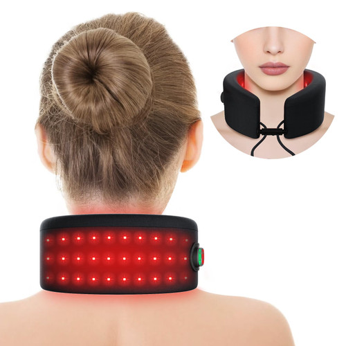 Comfytemp Portable Cordless Red Light Therapy for Neck Pain Relief, FSA Eligible HSA Near Infrared Light Therapy Neck Wrap, Rechargeable Flexible Wearable Light Wrap for Travel Home Use