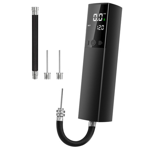 Kizplays Smart Electric Ball Pump, 12PSI, Digital LCD Display, Battery Powered, for Basketball, Football, Volleyball, Rugby - Includes 2 Needles and 1 Nozzle