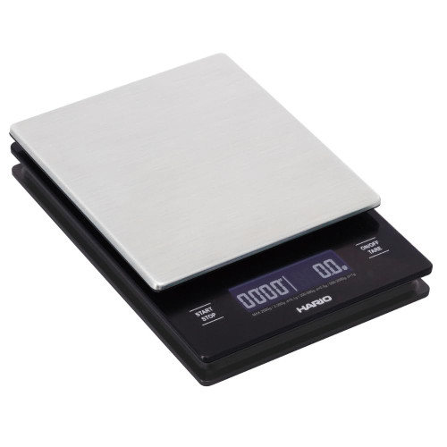 HARIO VSTMN-2000HSV V60 Metal Drip Scale, Approx. 21.3 oz (600 g), Hairline Silver, Width 4.7 x Depth 6.9 x Height 1.2 inches (120 x 175 x 31 mm)