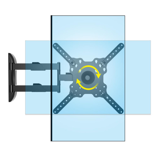 HILLPORT Vertical and Horizontal TV Wall Mount Swivel Tilt Rotate Arm Fits Most 32 42 43 50 inch Flat Curved Screen, Full Motion 90 Degree Bracket, Max VESA 400x400mm Up to 44lbs DY3255