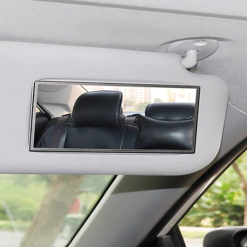 Auto Sun Visor HD Makeup Mirror,Portable Self-Adhesive Seatback Stainless Steel Universal Car Interior Cosmetic Mirror