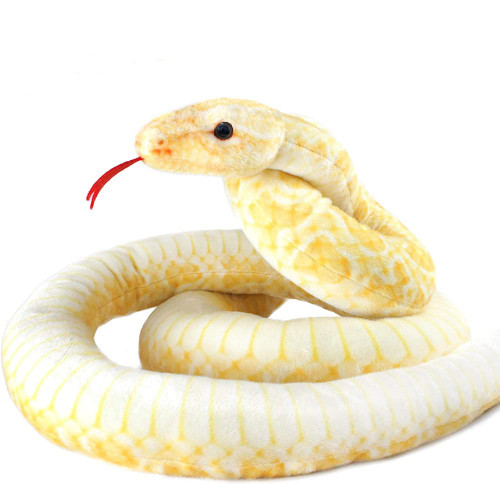 Xshelley 120 inch high Simulation Extra Long Snake, Soft Plush Toy, Snake Stuffed Animal, Large Stuffed Animal Toy, Children's Toy Gift (Yellow Snake)