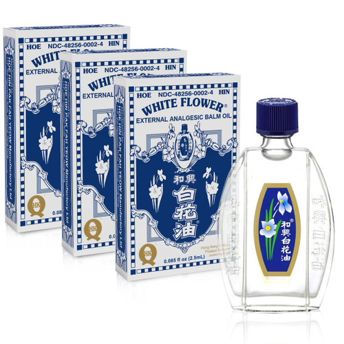 White Flower External Analgesic Balm Oil 2.5ml/ 0.085fl Oz (US Version) (Pack of 3)