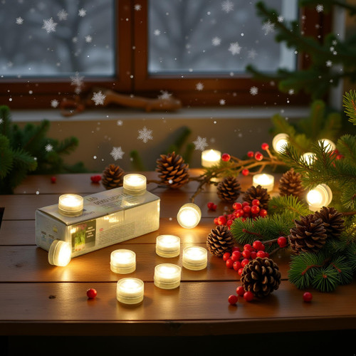 Mata Leon Mini Waterproof Battery Christmas LED TeaLight 20pcs 1.2" Battery Powered LED Puck Accent Light for Party Events Wedding Hallowen Pumpkin Light Pond Fountain Decor(Warm White)