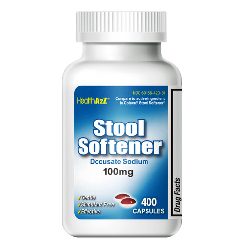 HealthA2Z® Stool Softener | Docusate Sodium 100mg | Red & White Capsules | Dependable | Gentle Constipation Relief (400 Counts) HealthA2Z® Stool Softener | Docusate Sodium 100mg | Red & White Capsules | Dependable | Gentle Constipation Relief (400 Counts)