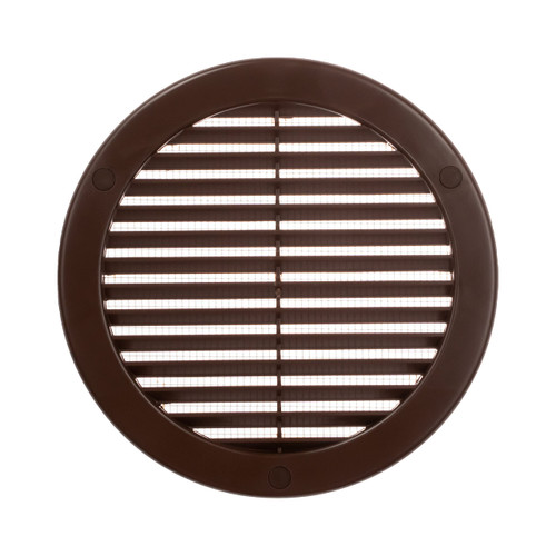 Vent Systems 8" Inch (Opening Dimensions) Brown Soffit Vent Cover with Flange - Plastic Round Air Vent Grille - Built-in Insect Screen HVAC for Bathroom, Home 9.5" Inch (Outer Dimensions)
