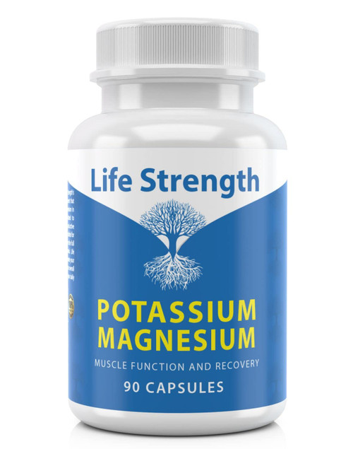 Life Strength Magnesium Potassium Complex Supplement - 90 Capsules - High Absorption Magnesium Support Vascular Health & Leg Cramp