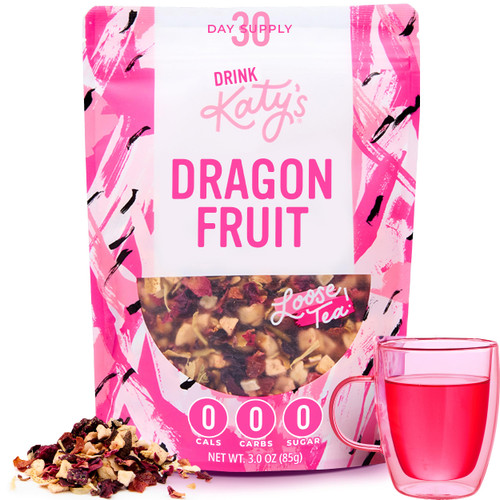 Katy’s Dragonfruit Loose Leaf Tea | Hydrating & Fruity Herbal Tea | Hibiscus, Dragonfruit & Pineapple | Caffeine-Free Fruit Tea | 30+ Cups | Hot or Iced | Antioxidant-Rich | Woman-Owned | 3oz Pouch