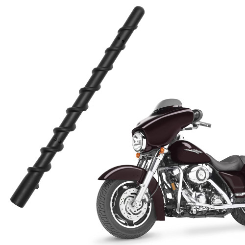 KSaAuto H3 AM/FM Radio Antenna for Harley Davidson Road Street Electra Tour Glide (20 Types Optional) 7 Inch Spiral, Copper Core & Screw, Flexible Rubber, Motorcycle Antenna