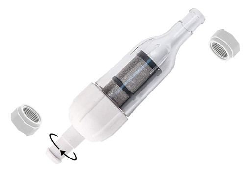 ATIE 280 380 Pool Cleaner in-Line Filter Assembly 48-080 with 2 Feed Hose Nuts D15 Replacement for Zodiac Polaris 48-080 in-Line Filter and Replace Universal Wall Fitting (UWF) Filter Screen 6-504-00