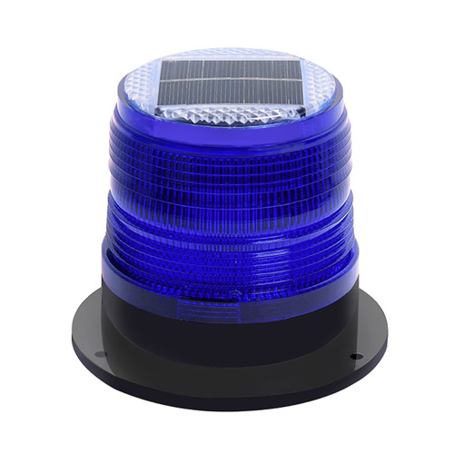 RISOON Solar Strobe Warning Safety Flashing Light/Ceiling Strobe Light, with Strong Magnetic Base Waterproof for Construction, Traffic, Factory, Crane Tower, Boat Navigation (Blue)