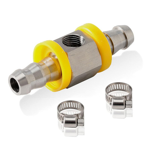 Walfront Fuel Pressure Sensor TFitting Adapter with 2 x Plastic Rings Fit for 3/8 Universal Car Fuel Pressure Gauge Quick Connector Fittings, Pressure Sensor