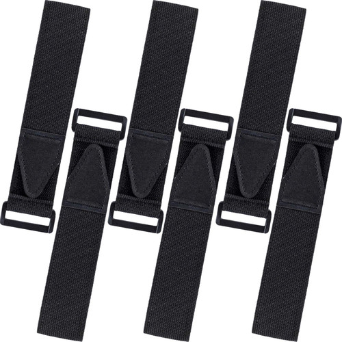 6 Pcs Bicycle Pant Leg Straps Adjustable Cycling Ankle Safety Band Multipurpose Black Elastic Magic Fastening Belt with Buckle for Riding Climbing Fishing Outdoor Sports (1.5”x13.8”)