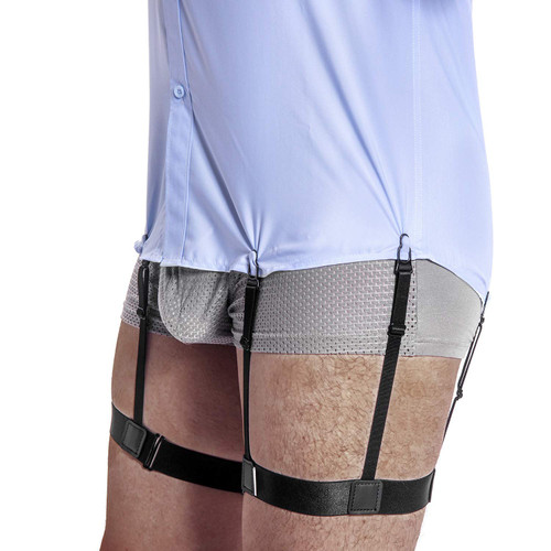 JELINDA Shirt Stays Garters for Men: Adjustable Holders Elastic Keepers for Military Police