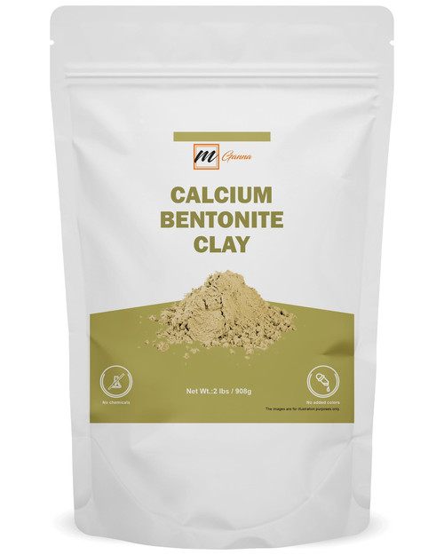 mGanna 100% Natural Calcium Bentonite Clay for Facial Masks, Creams, Body Wraps and Soap Making 2 LBS / 908 GMS