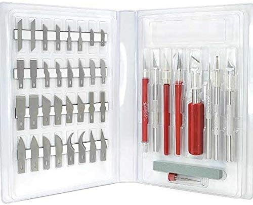 Excel Blades Super Deluxe Precision Craft Knife Bulk Set – Hobby Knife Set with 46 Sharp Blades, Precision Cutting Tools, and Craft Knife – Made in the USA