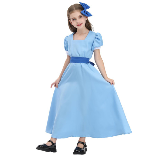 NSPSTT Wendy Costume Girls Wendy Darling Costume Girl Halloween Princess Dress, 10-12