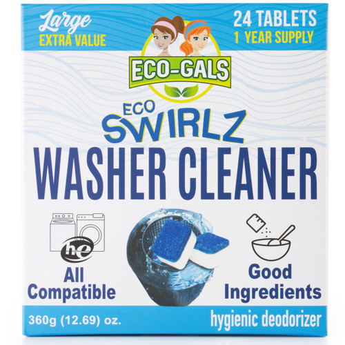 ECO-GALS Washing Machine Cleaner Tablets For Front & Top Load Washers Including H.E. to Remove Pet Hair, & debris from drum, pipes, and filter.