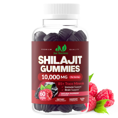 Shilajit Gummies 10,000mg for Men & Women - Maximum Strength Pure Himalayan Shilajit, Gluten-Free, Non-GMO, 100% Vegetarian - Natural Raspberry Flavor - 60 Count Shilajit Gummies 10,000mg for Men & Women - Maximum Strength Pure Himalayan Shilajit, Gluten-Free, Non-GMO, 100% Vegetarian - Natural Raspberry Flavor - 60 Count