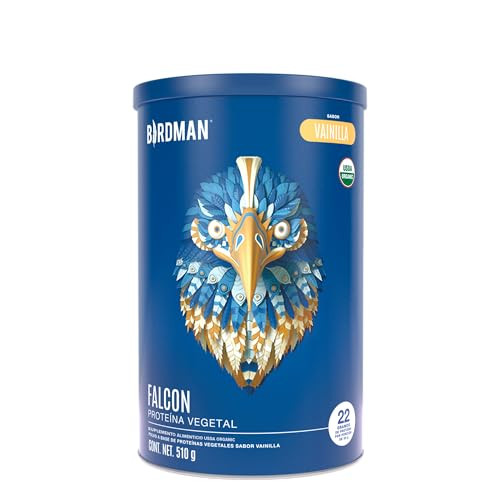 BIRDMAN Falcon Vegan Protein Powder Organic, Stevia & Sugar Free, Plant Based Protein, Low Carb, Dairy Free, Keto, Non Whey Protein, Probiotic | Vanilla Flavor - 17 Servings - 510g