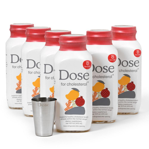 DOSE for Cholesterol Supplements Maintain Healthy Cholesterol Levels and Supports Cardiovascular Health Gluten-Free Vegan Zero Sugar, 16oz Bottle, 6 Pack (6 Week Supply) DOSE for Cholesterol Supplements Maintain Healthy Cholesterol Levels and Supports Cardiovascular Health Gluten-Free Vegan Zero Sugar, 16oz Bottle, 6 Pack (6 Week Supply)