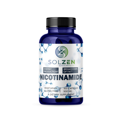 Pure Affinity LLC B3 Nicotinamide 500 mg Effective Flush-Free Niacin. Energy Booster, Cell Regenerator, That Supports Cognitive Decline, Anti-Aging and Helps Breaks Down Carbs & Fats (100 Count)