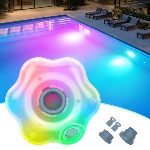 Goallim Pool Jet Light, 2025 Upgrade Water Powered Pool Return Light, RGB Color Changing Jet Pool Lights for Above Ground/Inground Pools, Hydro-Powered Jet Flow Lights - Blue, 1PC Goallim Pool Jet Light, 2025 Upgrade Water Powered Pool Return Light, RGB Color Changing Jet Pool Lights for Above Ground/Inground Pools, Hydro-Powered Jet Flow Lights - Blue, 1PC